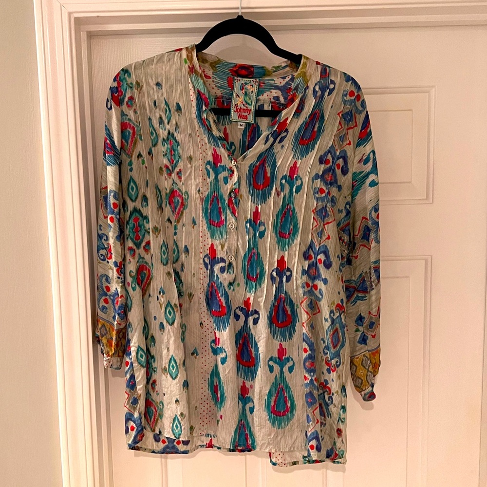 100% Silk Johnny Was Blouse